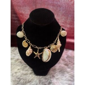 Gold Seashell Charm Necklace